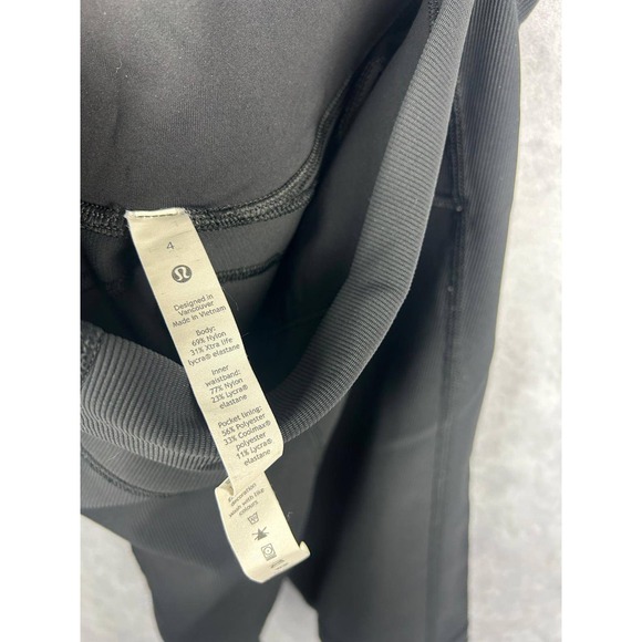 Lululemon Align Ribbed High Rise Shorts Black Size 4 Biker Style - Picture 4 of 9